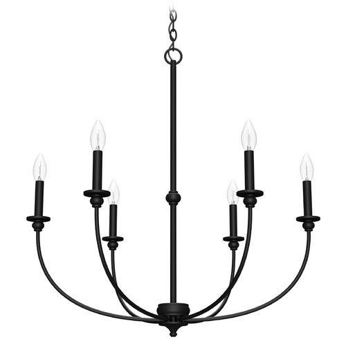 Hunter Fan Company Hunter Fan Company Southcrest Flat Matte Black Chandelier 19634