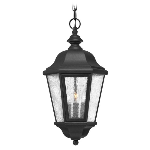 Hinkley Seeded Glass Outdoor Hanging Light Black by Hinkley Lighting 1672BK