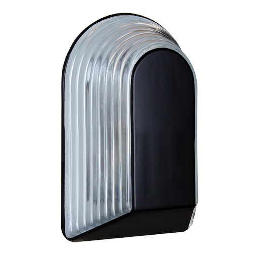 Besa Lighting Ribbed Glass Outdoor Wall Light Black Costaluz by Besa Lighting 306257
