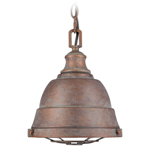 Golden Lighting Bartlett Copper Patina Mini Pendant by Golden Lighting 7312-S CP