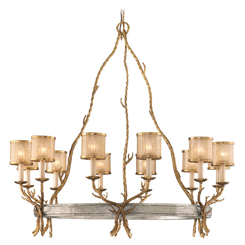 Corbett Lighting Corbett Lighting Parc Royale Vintage Gold Leaf & Stria Silver Leaf Chandelier 66-012-VGL/SSL