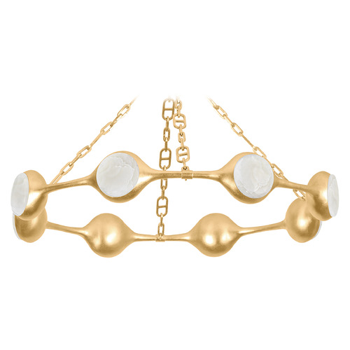 Corbett Lighting Corbett Lighting Noz Nozawa Riviere Vintage Gold Leaf LED Chandelier 465-40-VGL