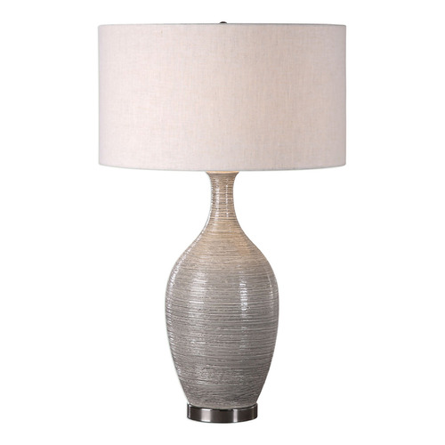 Uttermost Lighting Dinah Gray & Polished Nickel Table Lamp by Uttermost Lighting 27518