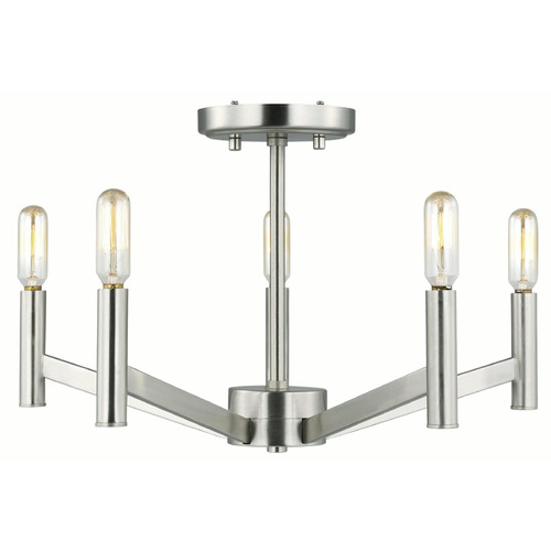 Visual Comfort Studio Collection Visual Comfort Studio Collection Vector Brushed Nickel Semi-Flushmount Light 7724305-962