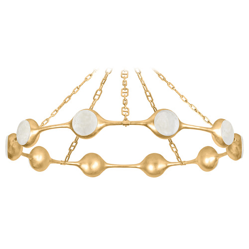 Corbett Lighting Corbett Lighting Noz Nozawa Riviere Vintage Gold Leaf LED Chandelier 465-52-VGL