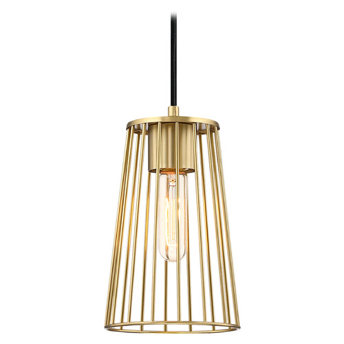 Designers Fountain Lighting Designers Fountain Liana Brushed Gold Mini-Pendant Light with Conical Shade D328M-6PA-BG