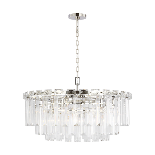Visual Comfort Studio Collection Chapman & Meyers 32.88-Inch Arden Polished Nickel & Crystal Chandelier by Visual Comfort Studio CC12716PN