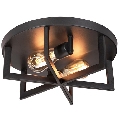 AFX Lighting Afx Lighting Rivers Black Flushmount Light RIRF14MBBK