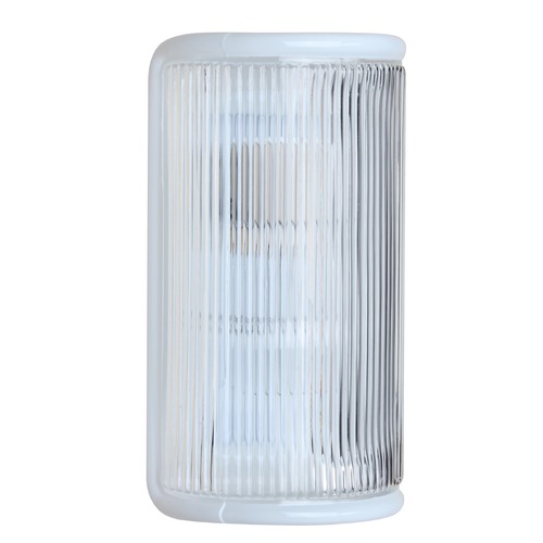 Besa Lighting Ribbed Glass Outdoor Wall Light White Costaluz by Besa Lighting 307953
