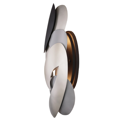 George Kovacs Lighting George Kovacs Metalo Misto Coal Black & Atlas & Midnight Sliver Sconce P1332-780