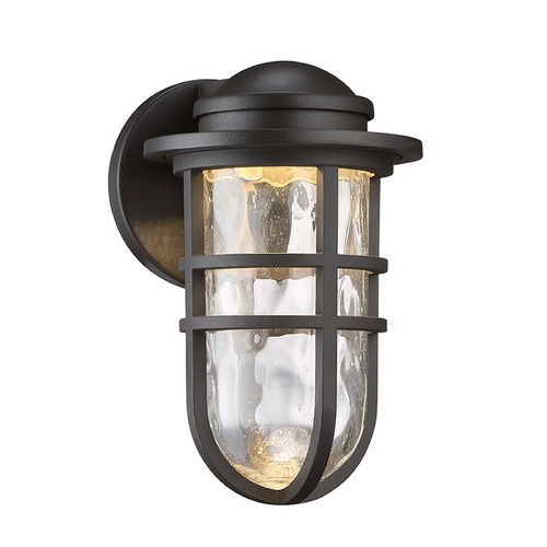 WAC Lighting Hammered Seeded Glass LED Outdoor Wall Light Bronze by WAC Lighting WS-W24509-BZ