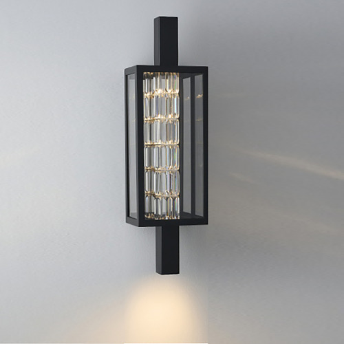 Allegri Lighting Allegri Crystal Esterno Cristallo Matte Black LED Outdoor Wall Light 099032-052-FR001