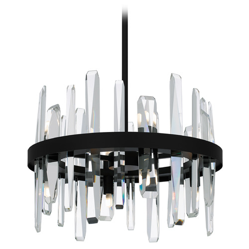 Quoizel Lighting Quoizel Lighting Regal Matte Black Pendant Light with Drum Shade PCRGL2816MBK