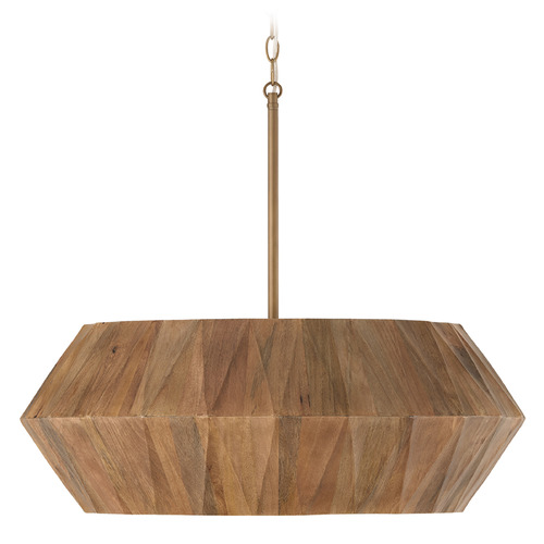 Capital Lighting Nadeau Pendant in Light Wood & Patinaed Brass by Capital Lighting 351061LW
