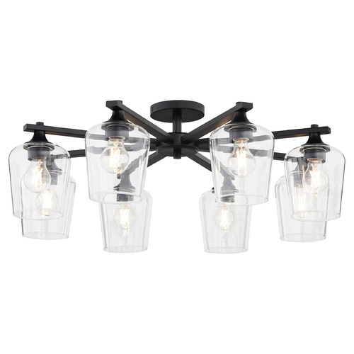 Quorum Lighting Veno Matte Black Semi-Flush Mount Light by Quorum Lighting 358-8-59