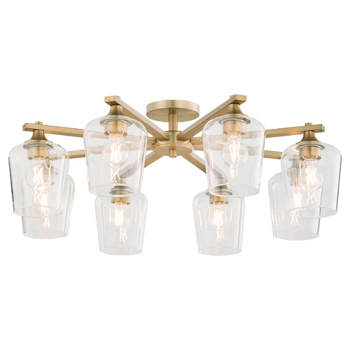 Quorum Lighting Veno Aged Brass Semi-Flush Mount Light by Quorum Lighting 358-8-80