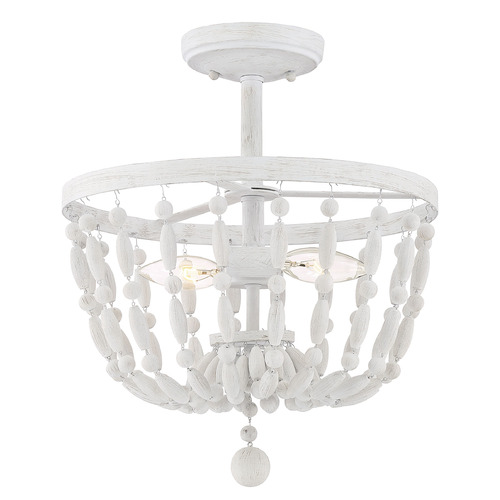 Meridian 13-Inch Wide Semi-Flush Mount in Distressed Wood by Meridian M60028DW
