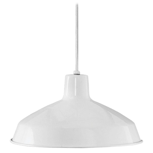 Progress Lighting Farmhouse Barn Light Pendant in White by Progress Lighting P5094-30