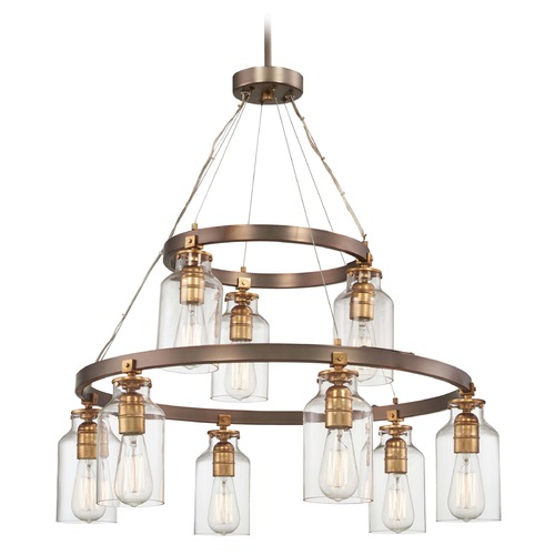 Minka Lavery Edison Bulb Chandelier Bronze with Gold Highlights 32-Inch by Minka Lavery 4559-588