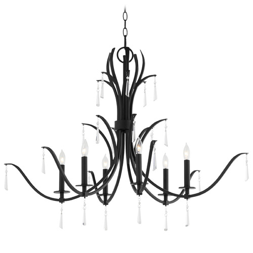 Quorum Lighting Majesty Matte Black Chandelier by Quorum Lighting 621-6-59
