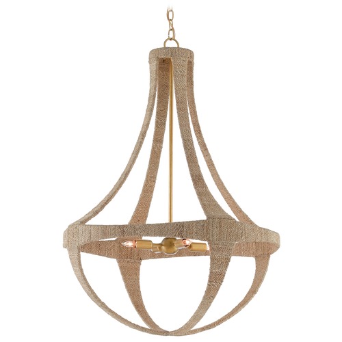Currey and Company Lighting Ibiza Chandelier in Natural Rope/Dark Gold Leaf by Currey & Company 9000-0385