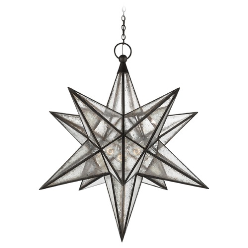 Visual Comfort Signature Collection E.F. Chapman Moravian Star Lantern in Aged Iron by Visual Comfort Signature CHC5213AIAM
