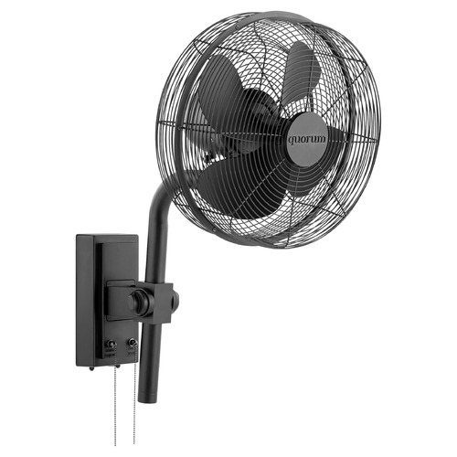 Quorum Lighting Cyprus Matte Black Wall Fan by Quorum Lighting 98134-59