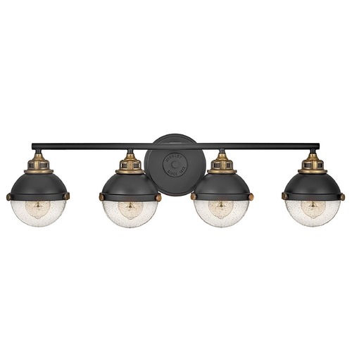 Hinkley Fletcher 4-Light Vanity Light in Black & Brass by Hinkley Lighting 5174BK