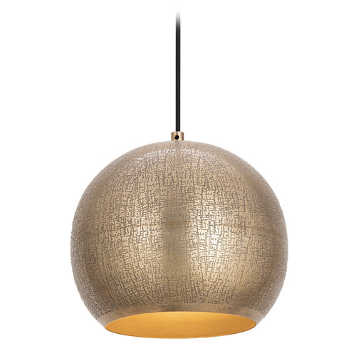 Maxim Lighting Maxim Lighting Aurelia Weathered Brass Pendant Light with Globe Shade 29131WBR