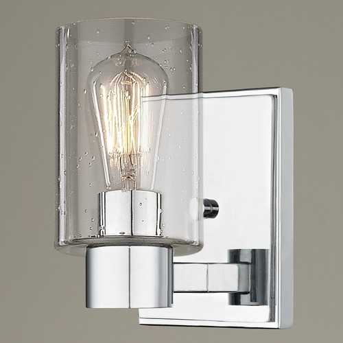 Design Classics Lighting Seeded Clear Glass Sconce Chrome 2101-26 GL1041C