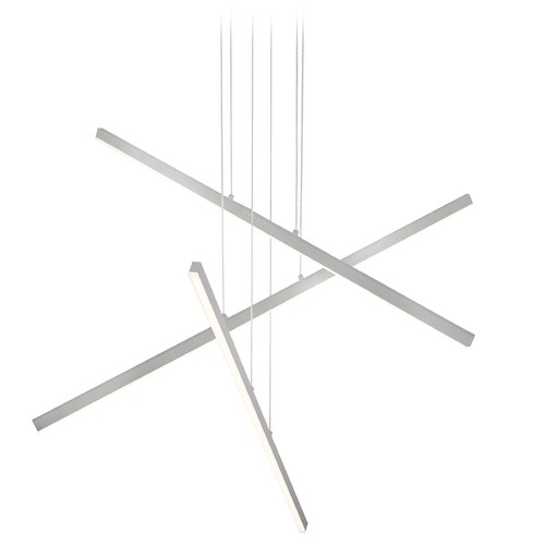 Kuzco Lighting Modern Brushed Nickel LED Multi-Light Pendant with Frosted Shade 3000K 7200LM by Kuzco Lighting MP10303-BN