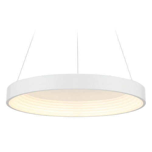 George Kovacs Lighting George Kovacs Conc Matte White LED Pendant Light with Drum Shade P5555-44B-L