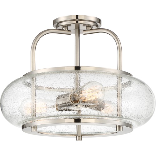 Quoizel Lighting Trilogy Semi-Flush in Brushed Nickel by Quoizel Lighting TRG1716BN