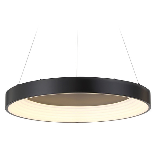 George Kovacs Lighting George Kovacs Conc Coal LED Pendant Light with Drum Shade P5555-66A-L