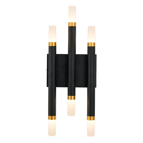 Kuzco Lighting Draven Black & Gold Brushed LED Sconce by Kuzco Lighting WS19707-BK