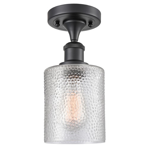 Innovations Lighting Cobbleskill Matte Black Semi-Flush Mount by Innovations Lighting 516-1C-BK-G112