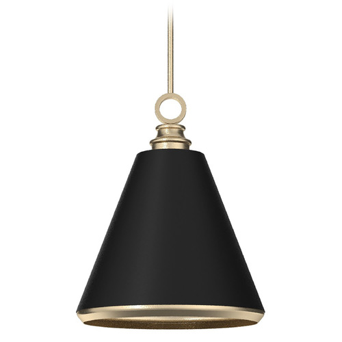 Hunter Fan Company Hunter Fan Company Klein Alturas Gold & Flat Matte Black Pendant Light with Conical Shade 19446