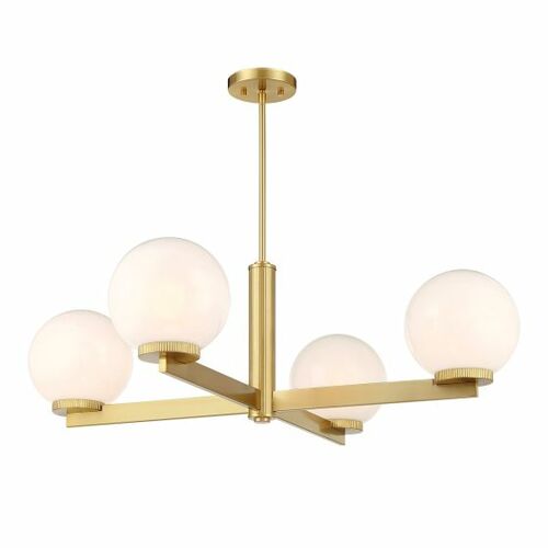Meridian 4-Light Chandelier in Natural Brass by Meridian M100123NB