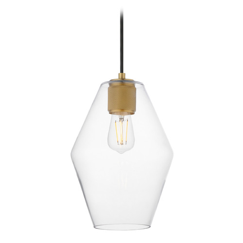 Maxim Lighting Maxim Lighting Geode Natural Aged Brass Mini-Pendant Light with Bowl / Dome Shade 21335CLNAB