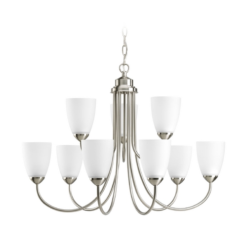 Progress Lighting Gather 27.75-Inch Chandelier in Brushed Nickel by Progress Lighting P4627-09