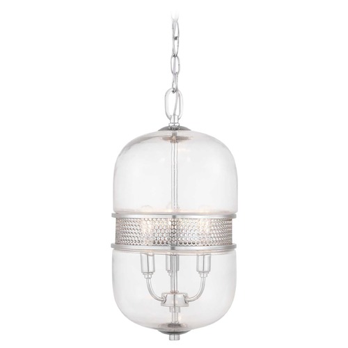 Progress Lighting Cayce Polished Chrome Pendant with Oblong Shade by Progress Lighting P500156-015