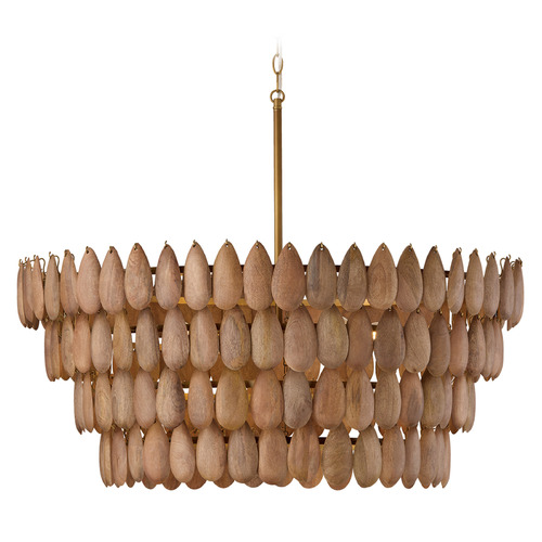 Capital Lighting Ravi Pendant in Light Wood & Patinaed Brass by Capital Lighting 354461LW
