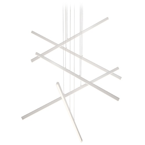 Kuzco Lighting Modern Brushed Nickel LED Multi-Light Pendant with Frosted Shade 3000K 12000LM by Kuzco Lighting MP10305-BN