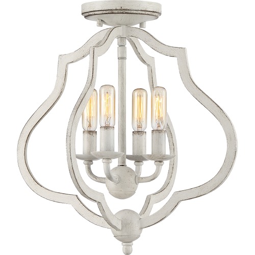 Quoizel Lighting OKeefe Antique White Semi-Flush by Quoizel Lighting OKF1715AWH