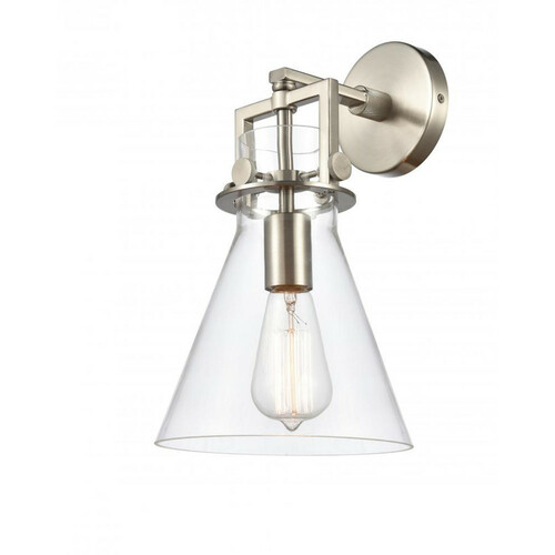 Innovations Lighting Newton Wall Sconce in Brushed Satin Nickel by Innovations Lighting 411-1W-SN-G411-8CL