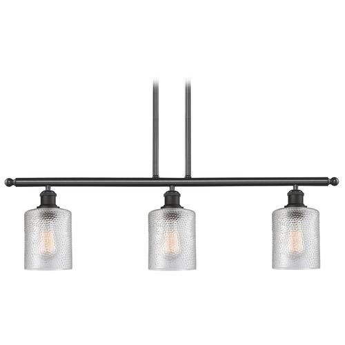 Innovations Lighting Cobbleskill Matte Black Island Light by Innovations Lighting 516-3I-BK-G112