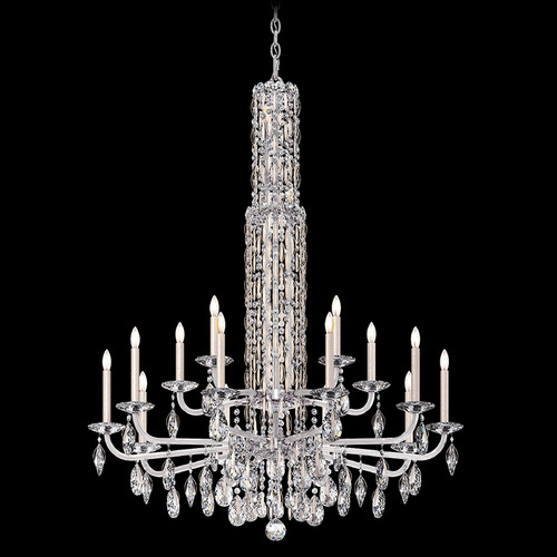 Schonbek Lighting Schonbek Worldwide Lighting Siena Antique Silver Crystal Chandelier RS84151N-48R