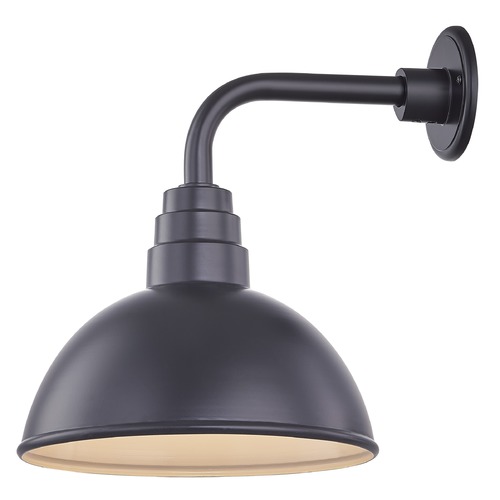 Recesso Lighting by Dolan Designs Black Gooseneck Barn Light with 12-Inch Dome Shade BL-ARMD1-BLK/BL-SH12D-BLK