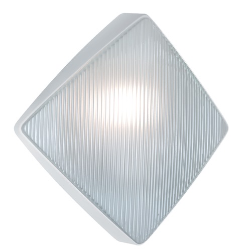 Besa Lighting Ribbed Glass Outdoor Wall Light White Costaluz by Besa Lighting 311053-FR