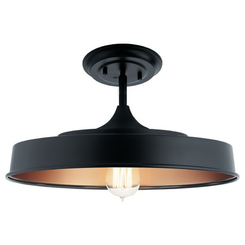 Kichler Lighting Elias 16-Inch Black Semi-Flush Mount by Kichler Lighting 52098BK